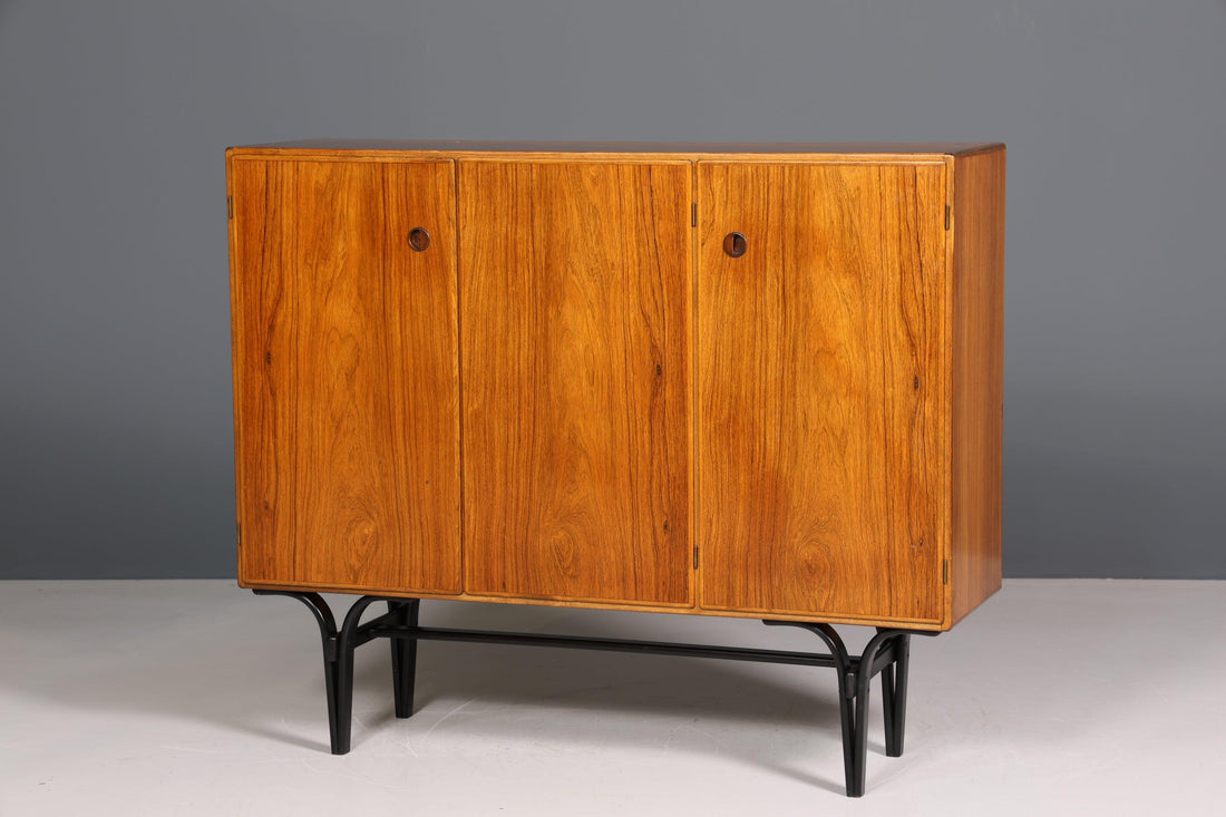 Traumhaftes Mid Century Highboard echt Holz Schrank Büro Kommode 60er Jahre