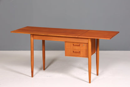 Wunderschöner Mid Century Schreibtisch Danish Design Teak Holz Bürotisch ausklappbarer Office Table Tisch