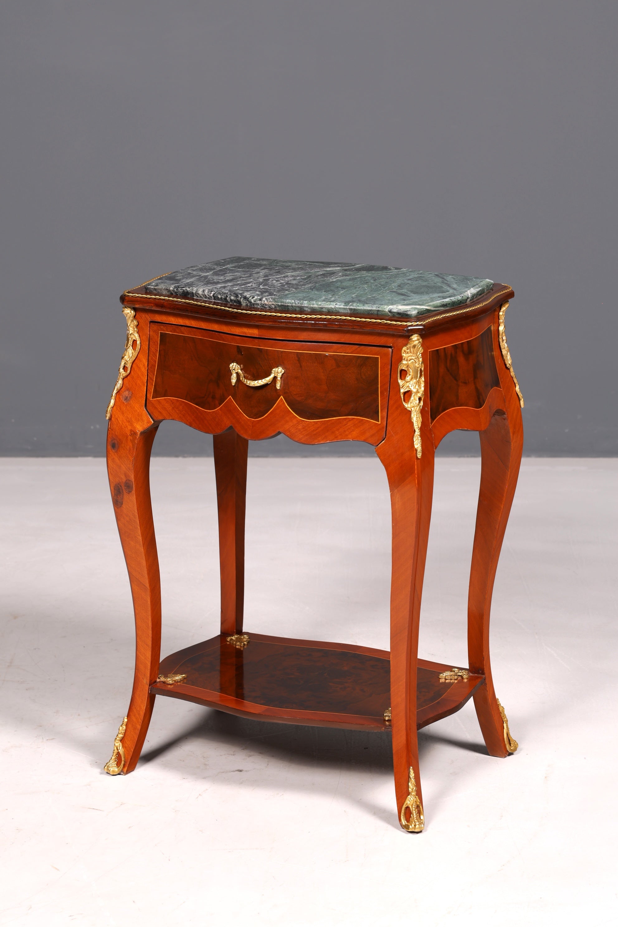 Dreamy Louis XV side table, Baroque style, marble console table, chest of drawers, telephone table