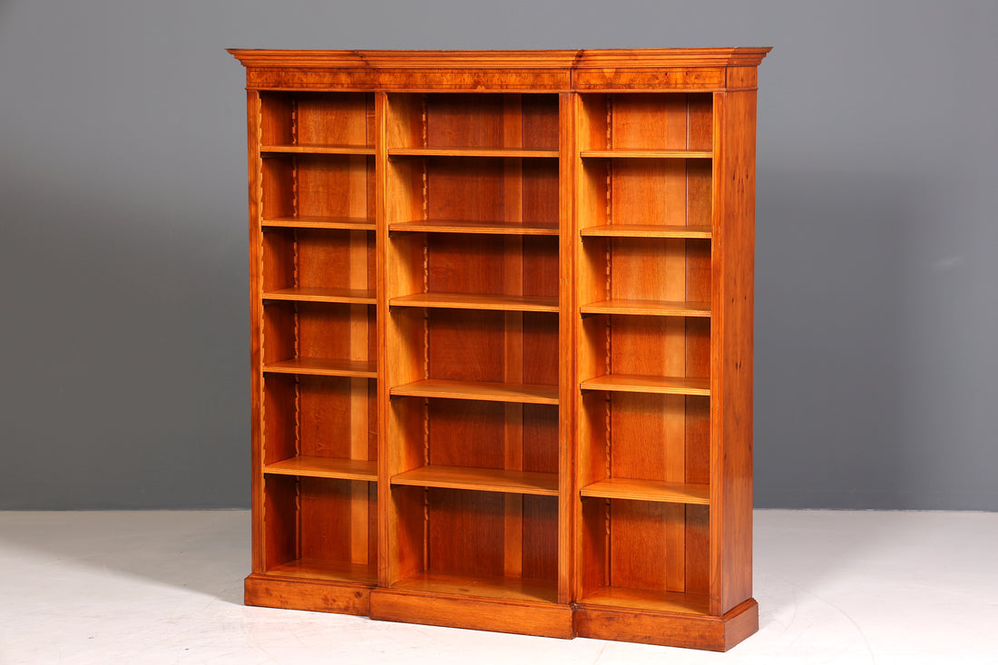 Stilvolles Englisches XXL Bücherregal Eibe Antik Regal Bookshelf Buchablage 60s Bibliothek