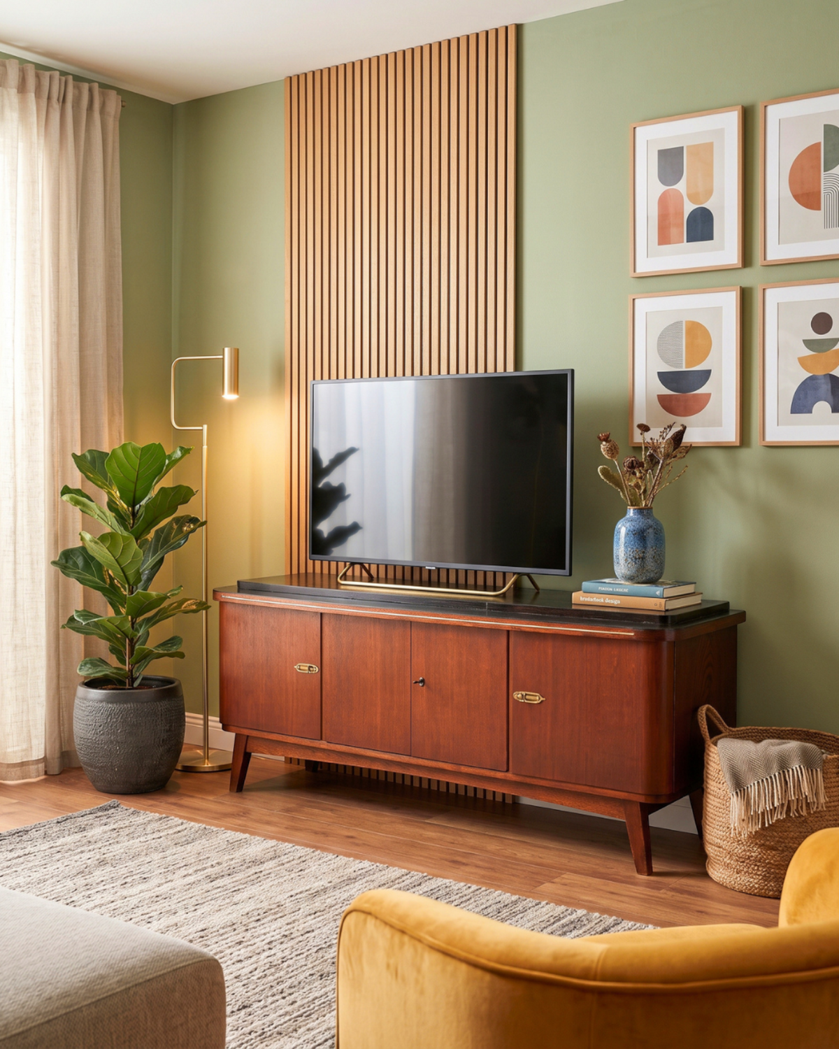 Mid Century Sideboard Vintage TV Kommode Longboard 60s