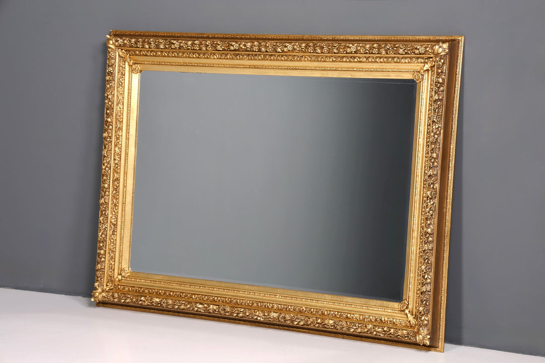 Stilvoller XXL Prunk Barock Stil Standspiegel Antik Stil Ornament Gold Flurspiegel Spiegel