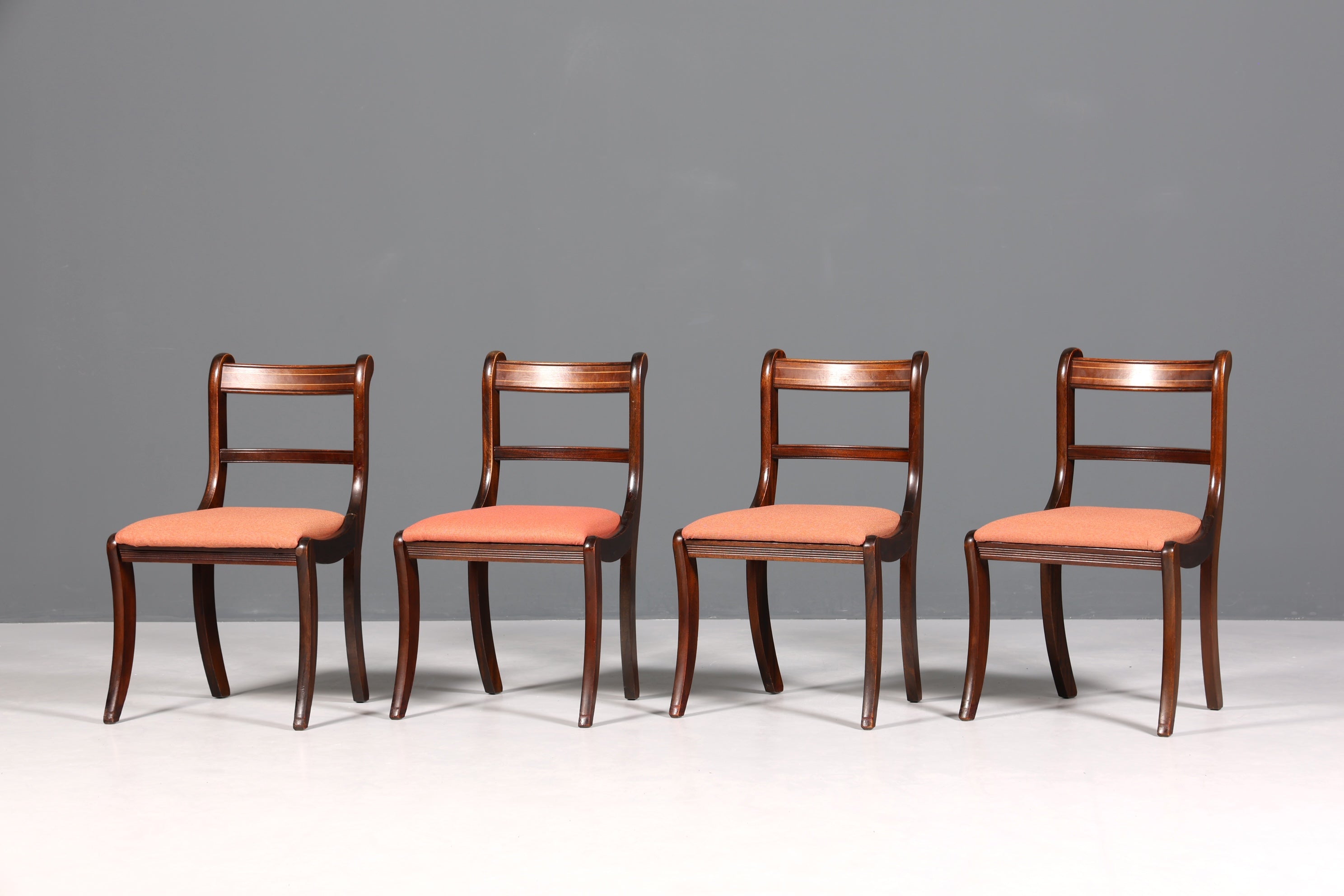 4x Edle Englische Stühle Englisch Dining Chairs  Mahagoni Küchenstühle Stuhlset