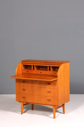 Wunderschöner Mid Century Rollladen Sekretär echt Holz Büro Schrank Vintage Schreibkommode