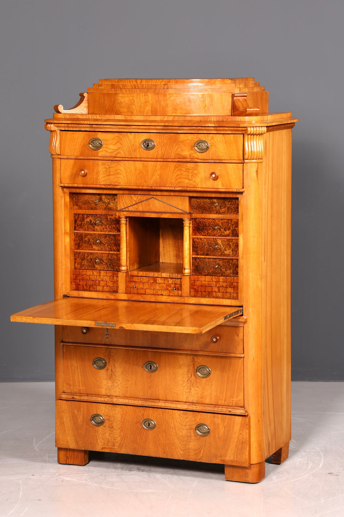 Wunderschöner Biedermeier Sekretär Schreibsekretär Vertiko Lousi Philippe Schreibtisch Massivholz