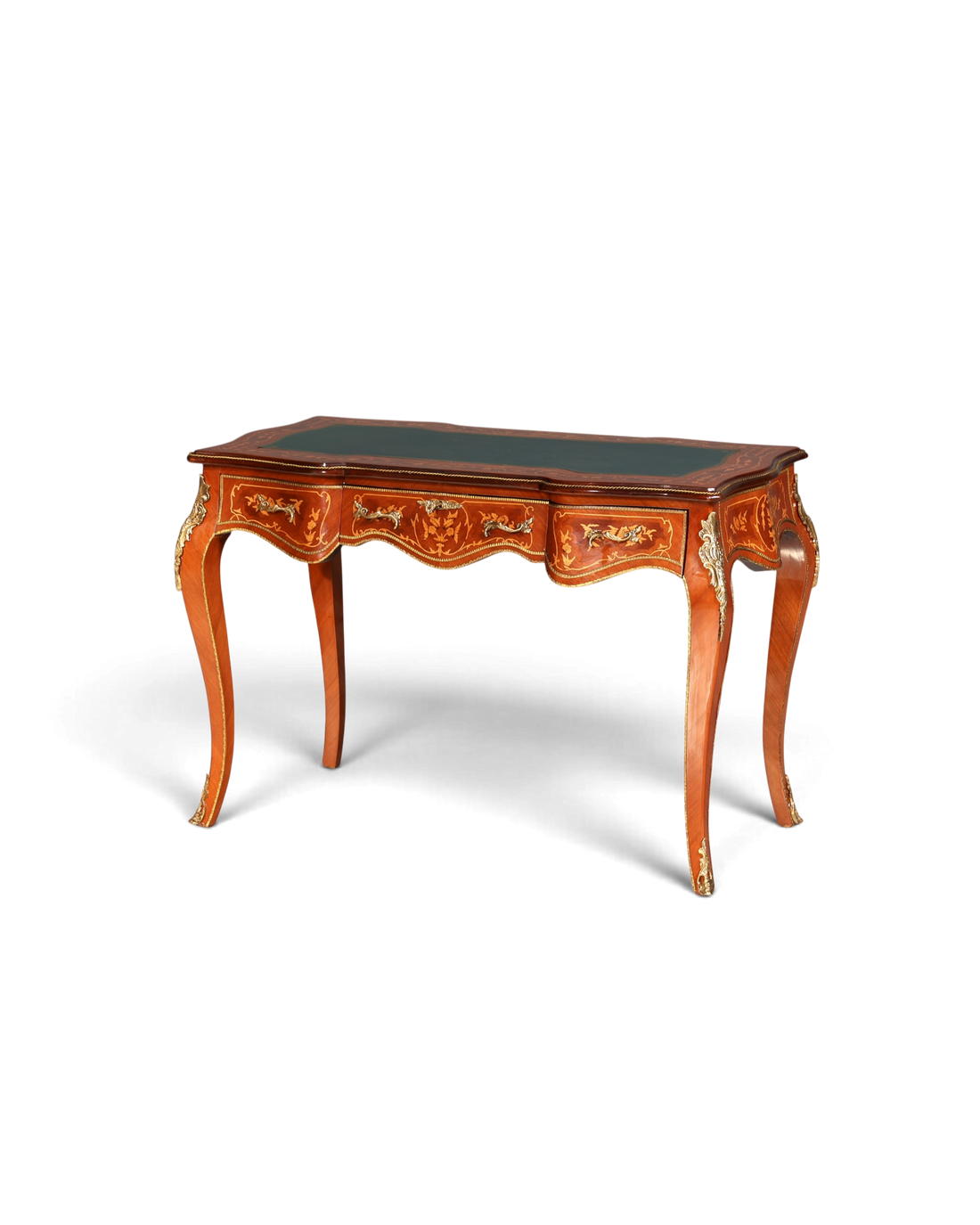 Traumhafter Louis XV Stil Schreibtisch French Desk Antik Barock Stil grün Bürotisch