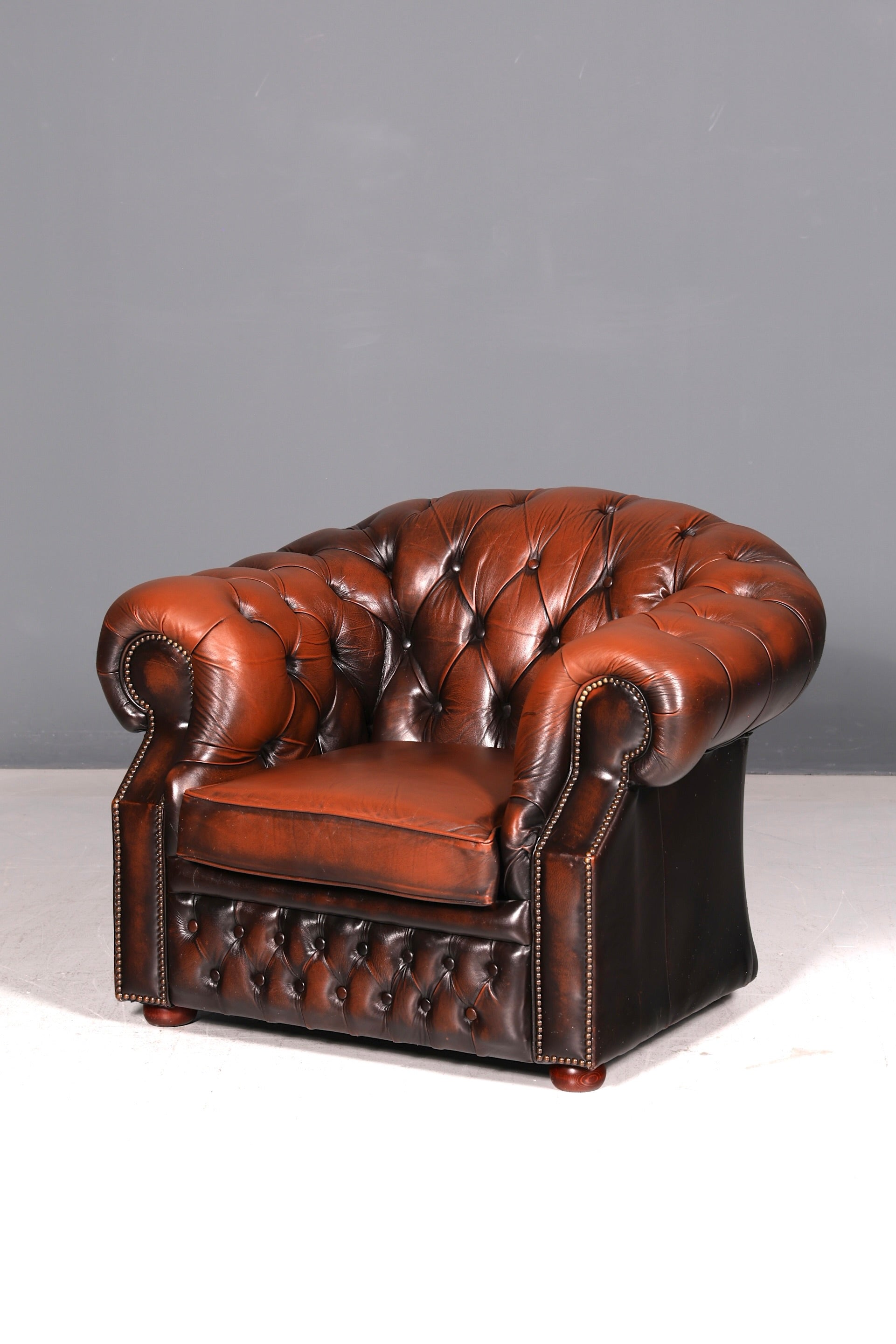 Edler Original Chesterfield Centurion Sessel Echt Leder Englischer Armlehnsessel Herrensessel UK Antik Vintage