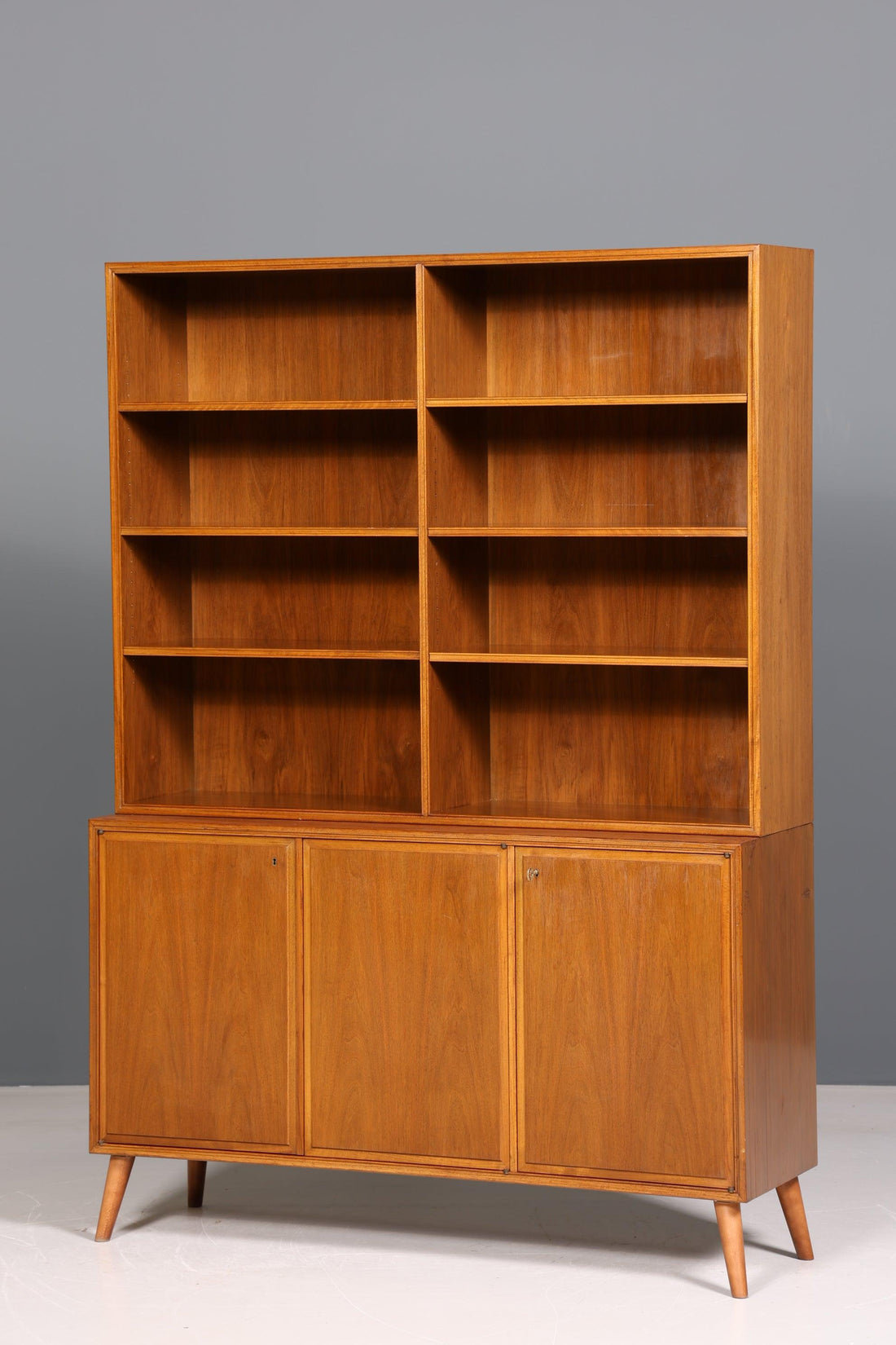 Schlichtes Mid Century Bücherregal Danish Design Schrank Retro Kommode Regal Vintage 60er Jahre