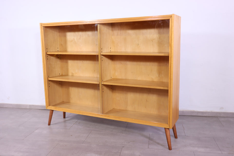 Schlichtes Mid Century Bücherregal Vitrine Vintage Regal Schrank Retro