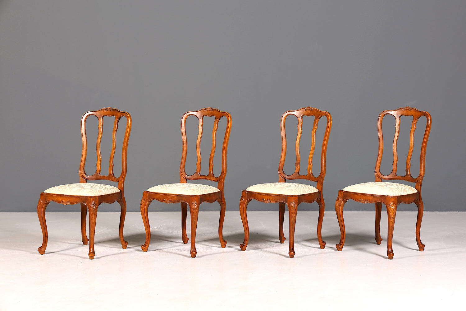 4x Traumhafte Chippendale Stühle Barock Stil Stuhlset Polsterstuhl Set Küchenstühle Esszimmer Stühle