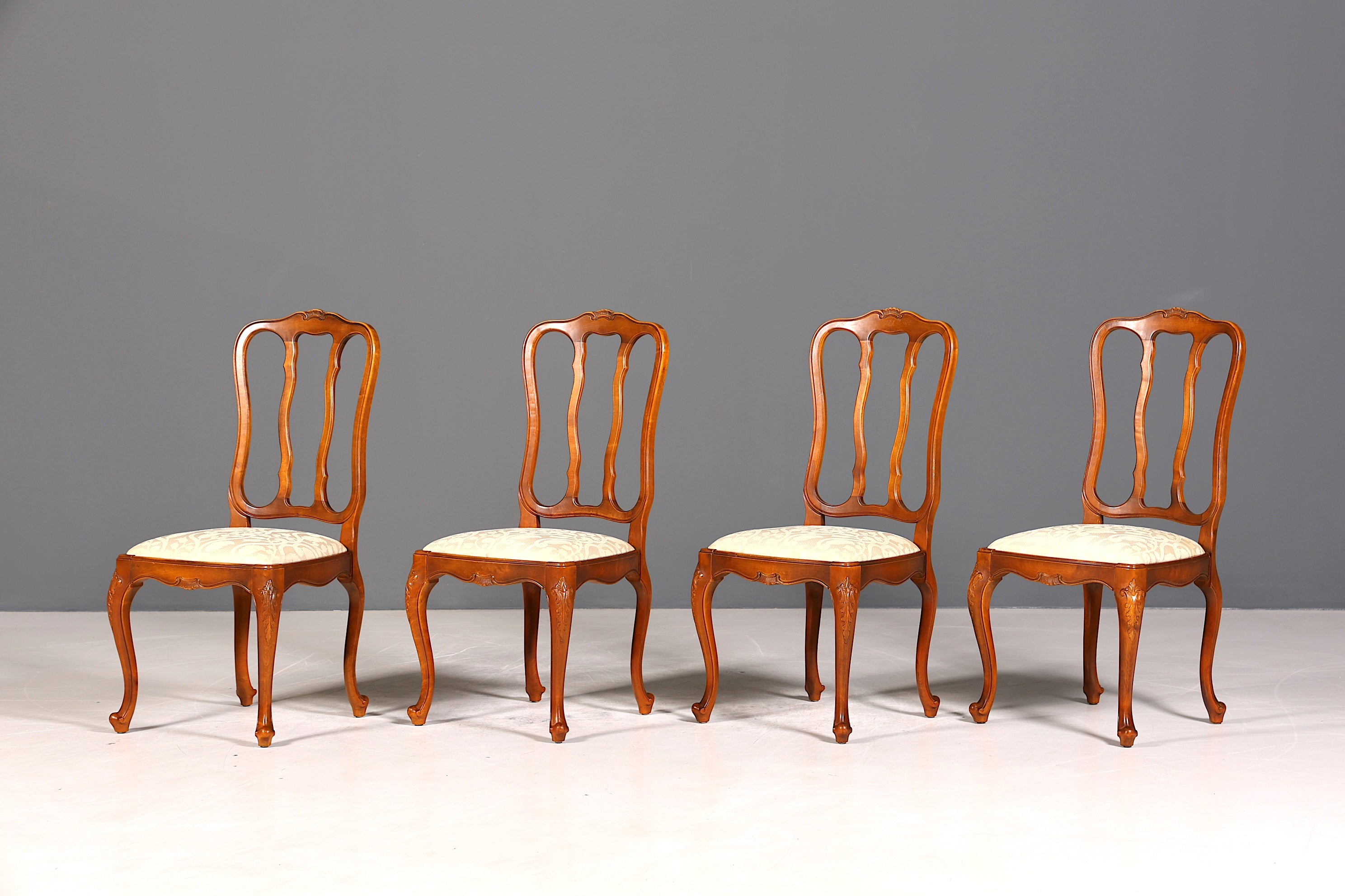 4x Traumhafte Chippendale Stühle Barock Stil Stuhlset Polsterstuhl Set Küchenstühle Esszimmer Stühle
