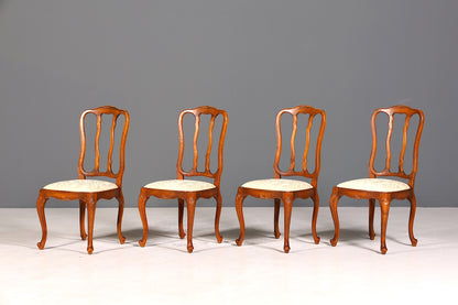 4x Traumhafte Chippendale Stühle Barock Stil Stuhlset Polsterstuhl Set Küchenstühle Esszimmer Stühle