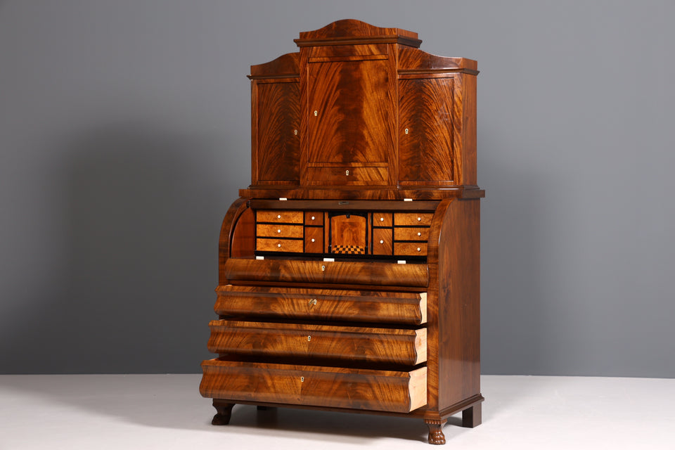 Wunderschöner Antik Biedermeier Sekretär Louis Philippe Aufsatzschrank