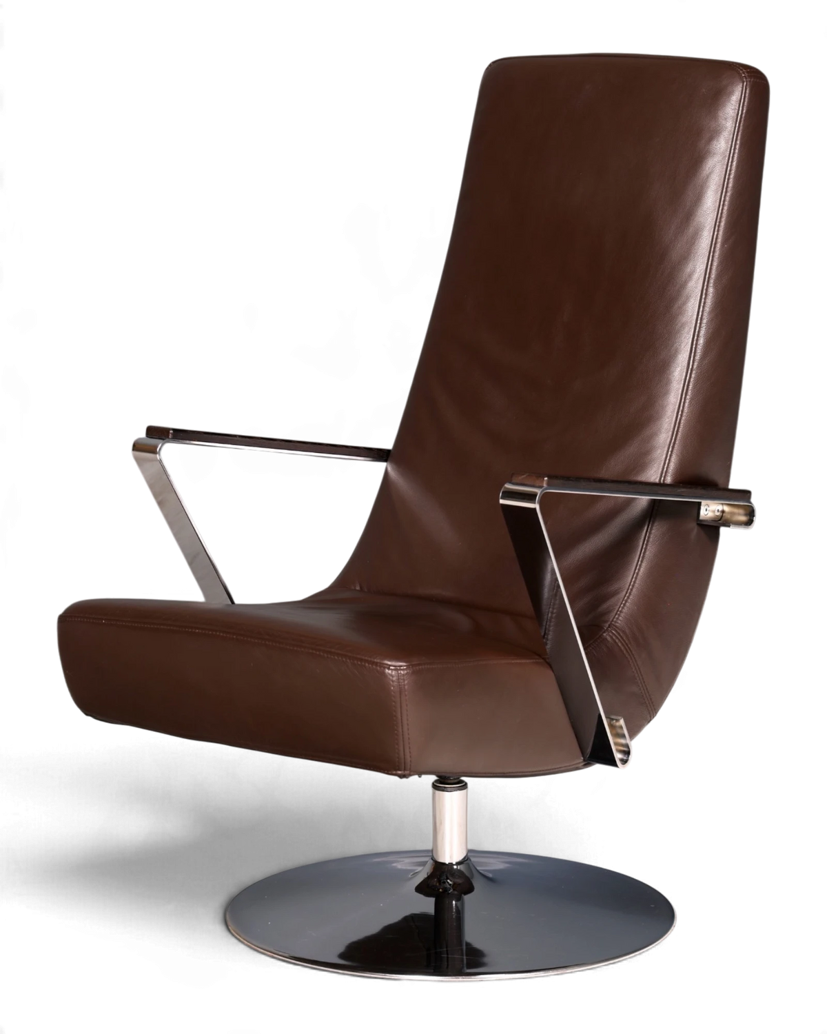 Stilvoller Original BoConcept Aero Sessel Echt Leder Braun Designer Drehsessel Ledersessel Loungesessel Relaxsessel