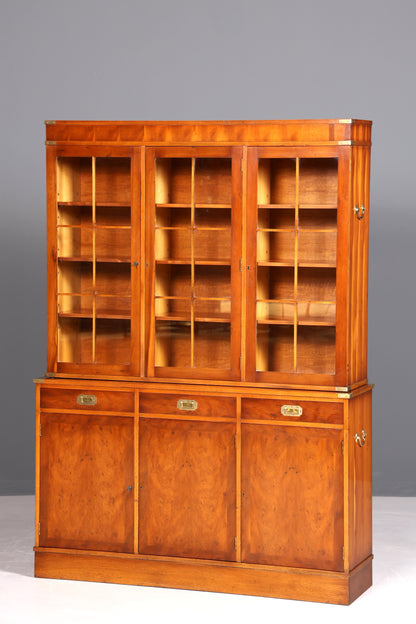 Wunderschöner Maritimer Vitrinenschrank Englischer Schrank echt Holz Bibliothek Englische Anrichte