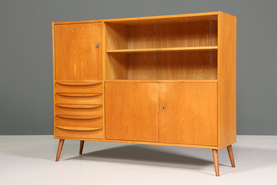 Original Hellerau Mid Century Vitrine Schrank Franz Ehrlich 602 Kommode Bücherregal