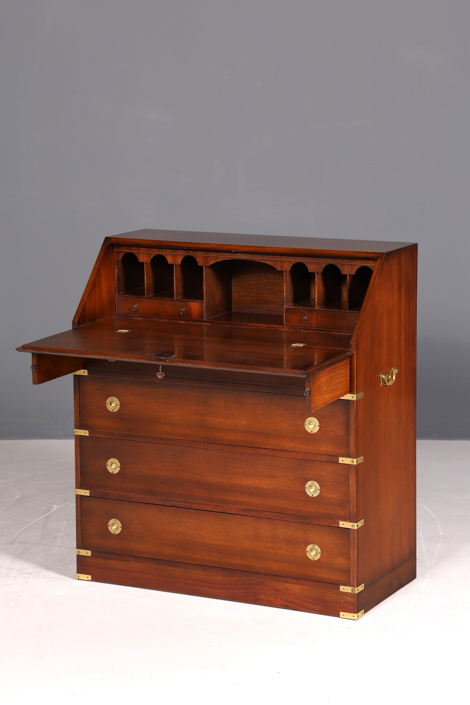 Wunderschöner Maritimer Sekretär Englisch Schreibkommode echt Holz Englischer echt Lederauflage Schreibtisch