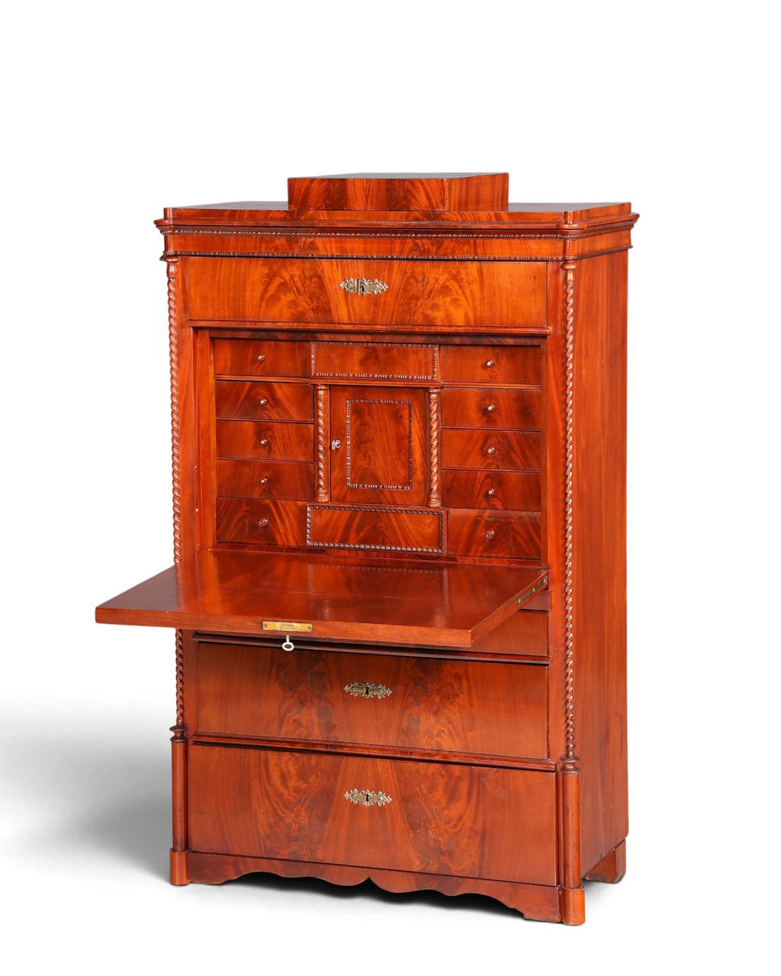 Stilvoller Louis Philippe Sekretär um 1880 Kommode Antik Biedermeier Stil Bürokommode