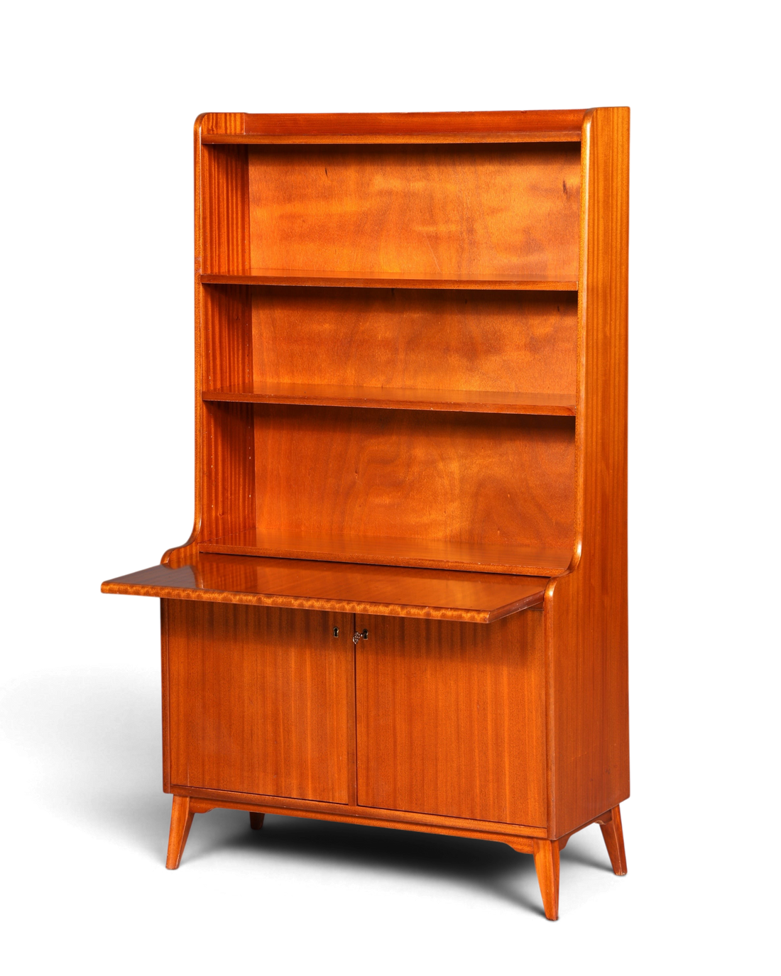 Wunderschöner Mid Century Schrank Bücherregal Vintage Sekretär Highboard Holz Regal 60s
