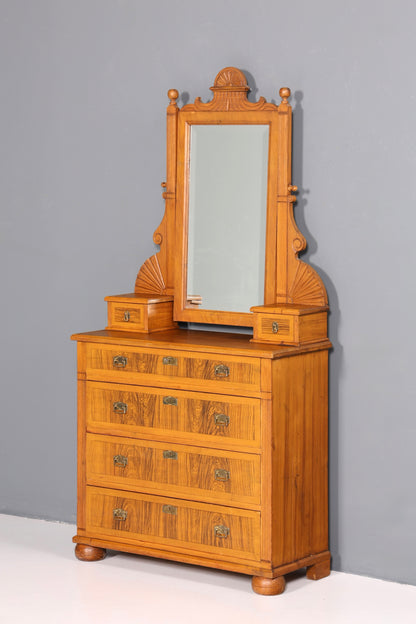 F872 Finish Traumhafte Jugendstil Kommode Antik Sideboard mit Spiegel Flurkommode Frisierkommode
