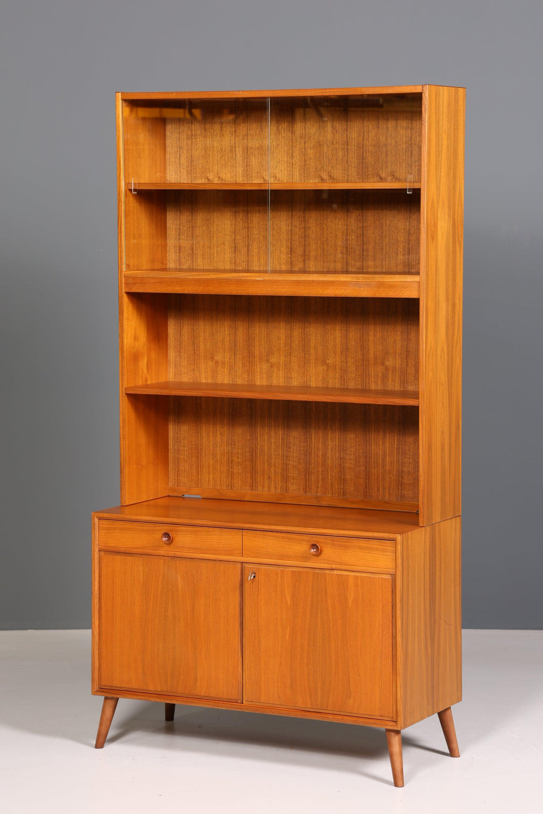 Schlichtes Mid Century Regal Vintage Schrank Retro Vitrine Bücherregal 60s