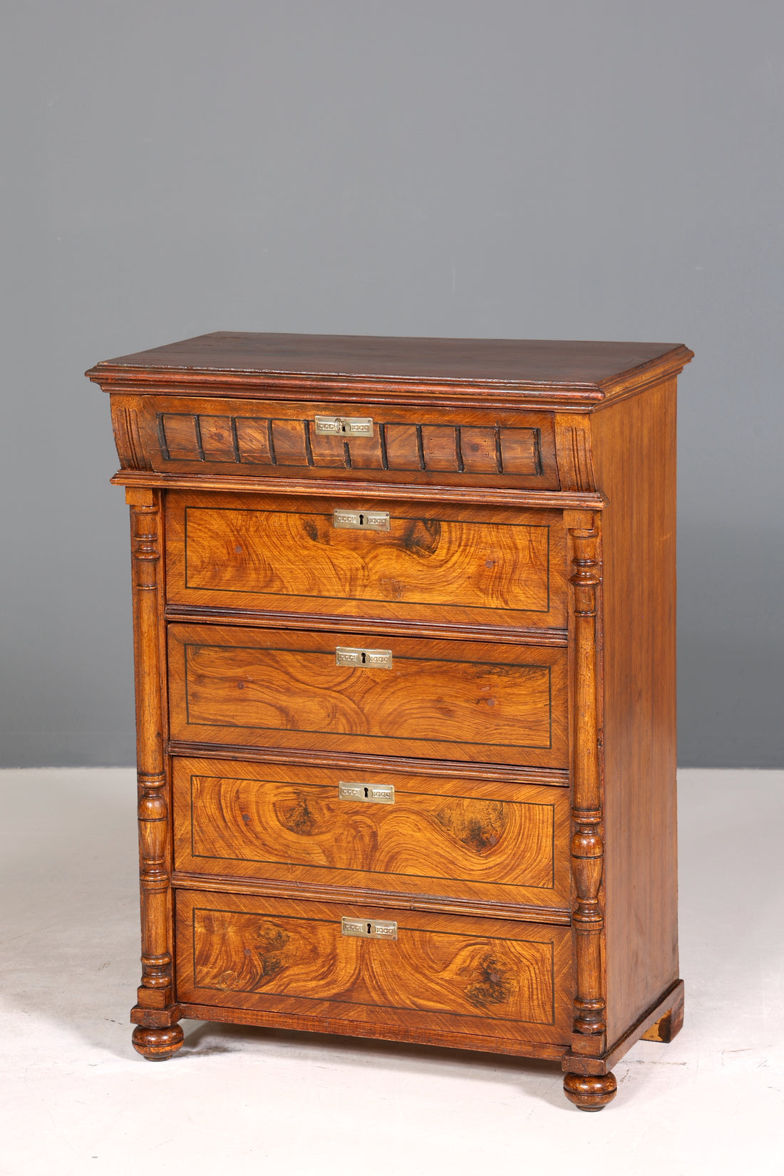 Wunderschönes Gründerzeit Vertiko Louis Philippe Kommode um 1880 Schubladenkommode