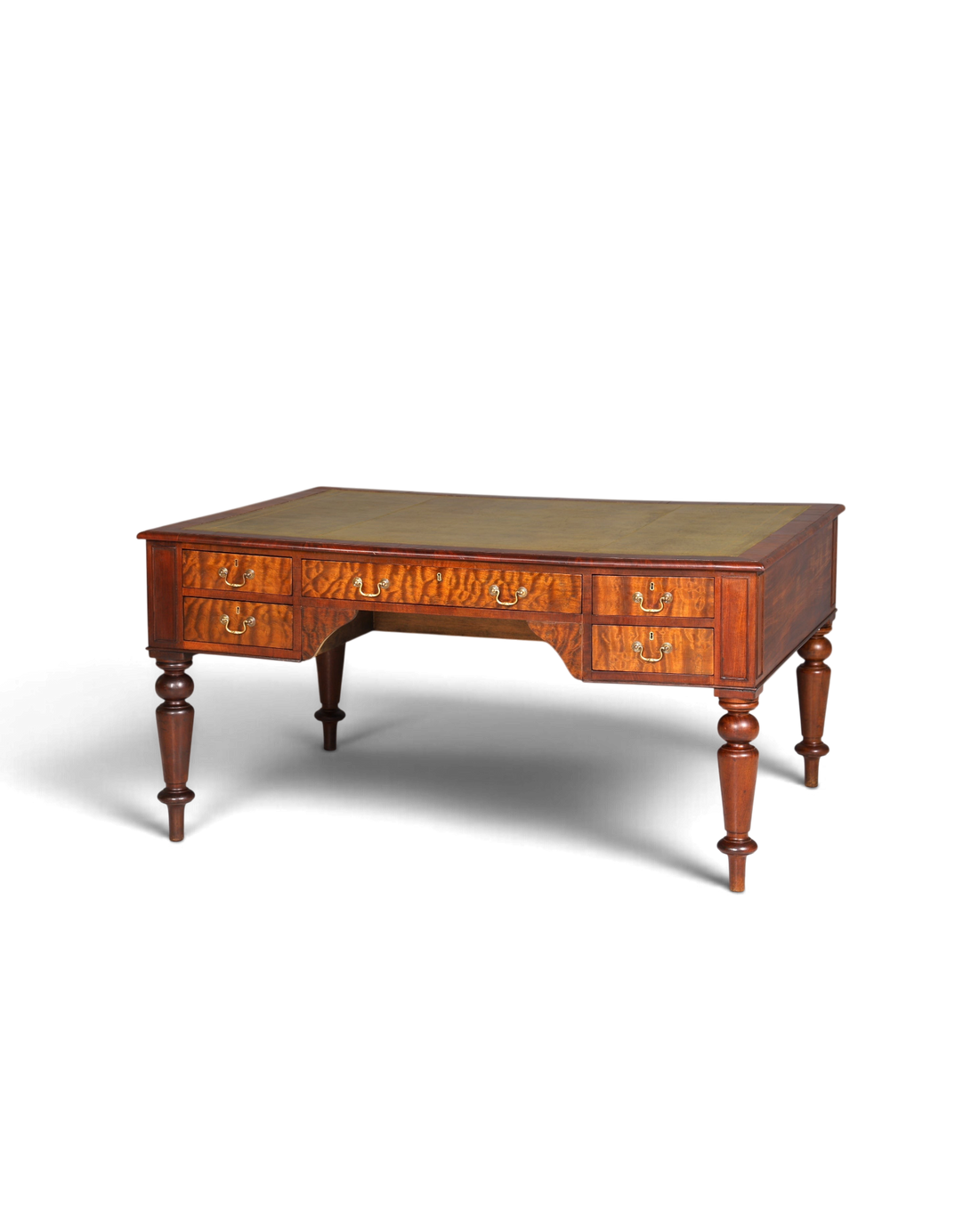 Wunderschöner Englischer XXL Schreibtisch Englisch Partner Desk Leder Auflage Antik Stil Bürotisch Office Desk