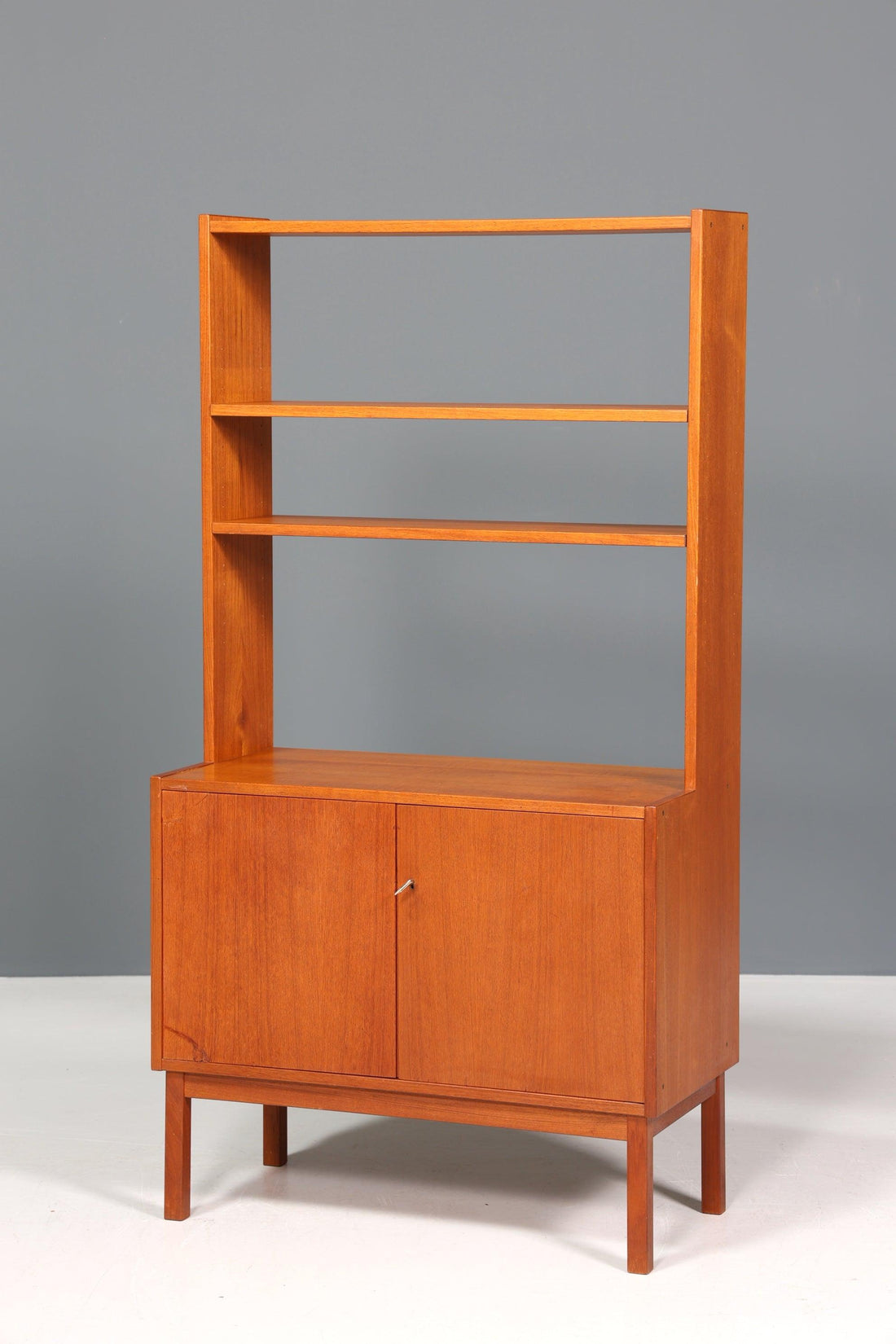 Schlichter Mid Century Schrank Vintage Retro Holz Regal 60er Jahre Bücherregal
