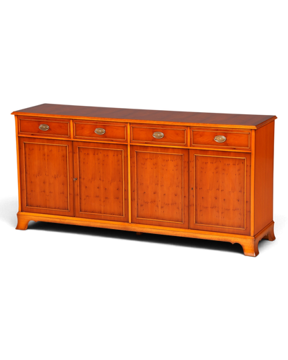 Hauptstadt Möblerei Heldense Sideboard aus englischer Eibe mit vier Schubladen und Türen im antiken Vintage-Stil