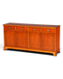 Hauptstadt Möblerei Heldense Sideboard aus englischer Eibe mit vier Schubladen und Türen im antiken Vintage-Stil