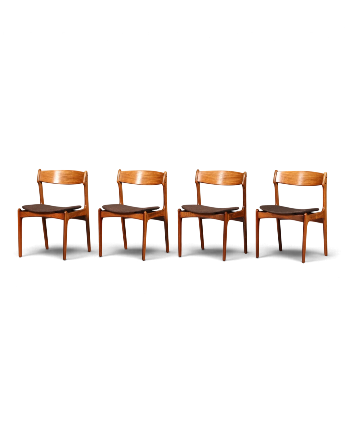 4x Original Erik Buch Stühle Modell 49 O.D. Møbler Mid Century Esszimmerstühle Danish Design Stuhlset 60er