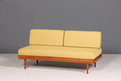Seltenes Original Knoll Antimott Sofa Mid Century Couch Daybed Teak Holz 3-Sitzer Sofa Schlafsofa