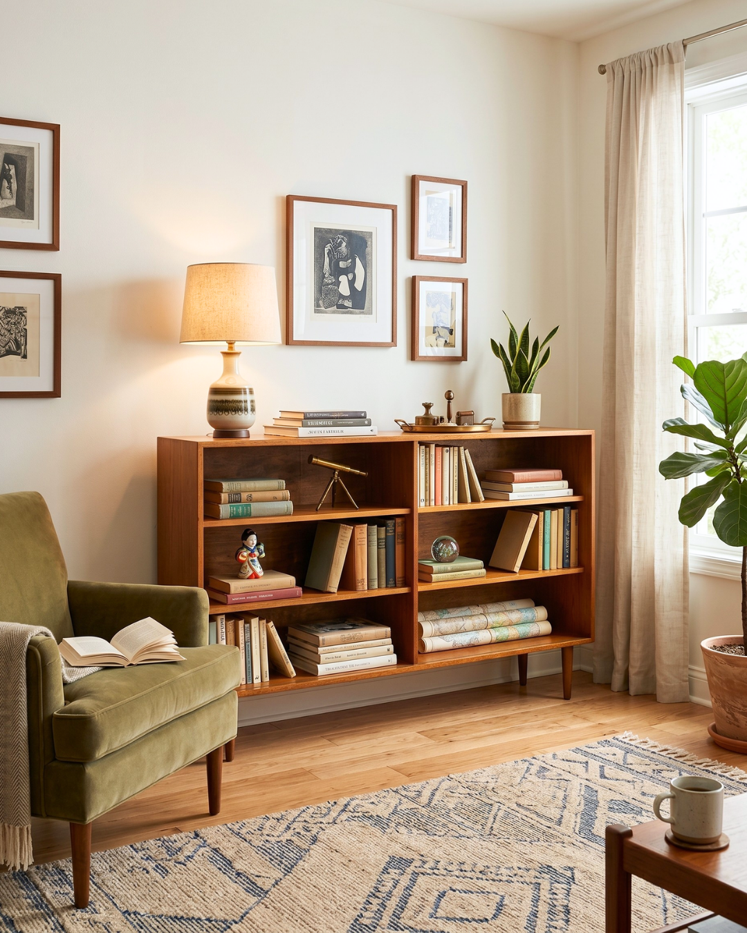 Wunderschönes Mid Century Regal Vintage Bücherregal Retro Sideboard 60s Buchablage