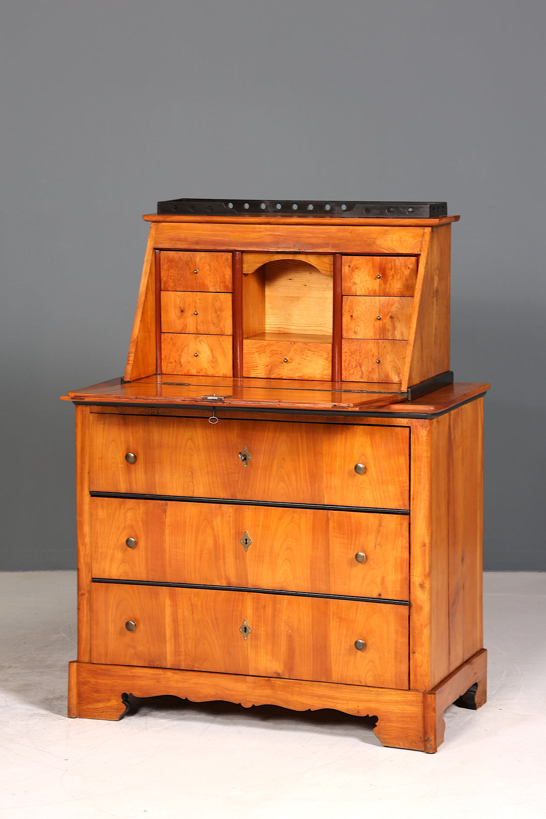 Wunderschöner Original Biedermeier Sekretär um 1860 Kommode Antik Bürokommode Englisch Säulen