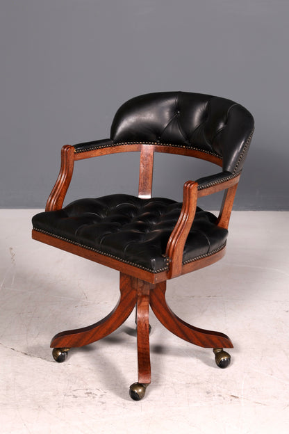 Wunderschöner Englischer Bürostuhl Captain Chair Englisch echt Leder Sessel Bürosessel