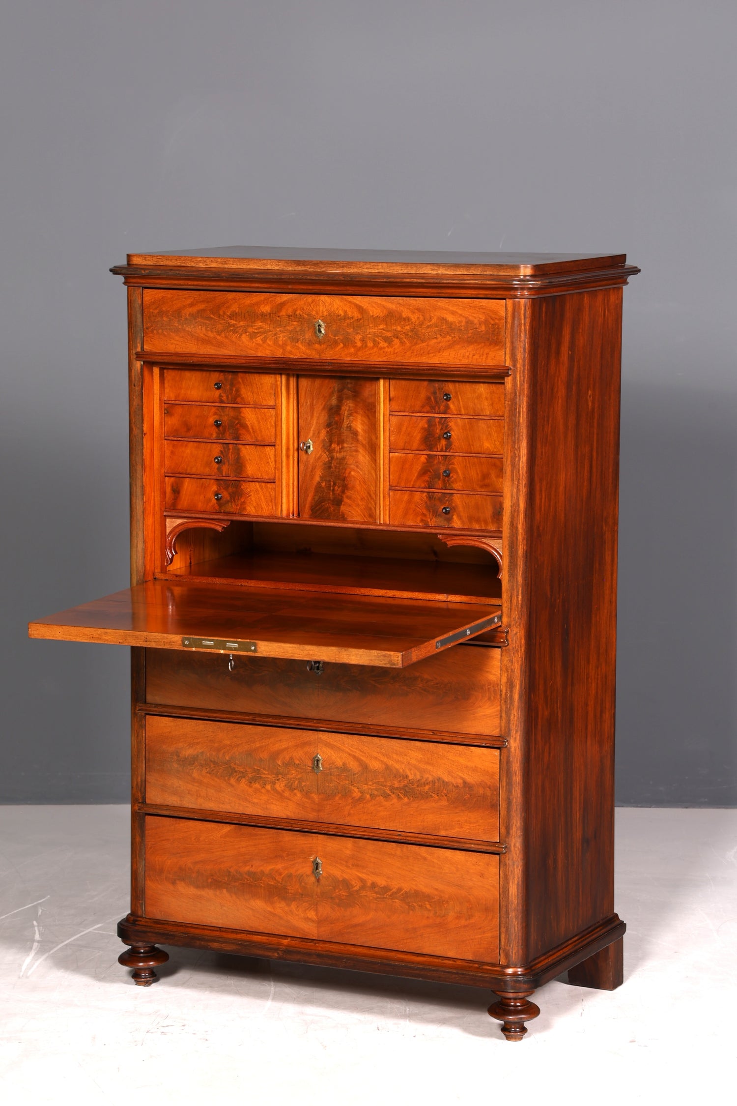 Stilvoller Louis Philippe Sekretär Vertiko Gründerzeit Kommode Chiffoniere Schubladenkommode