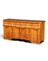 Hauptstadt Möblerei Anrichte aus hellem Holz im Art-Déco-Stil mit geschwungenen Fronten und goldenen Griffen