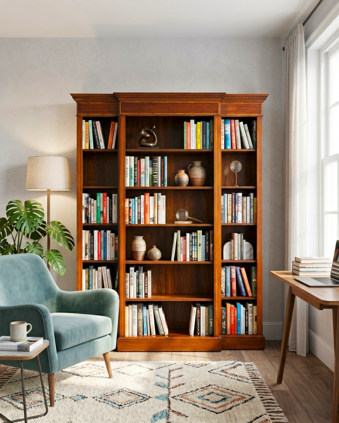 Traumhaftes Englisches XXL Bücherregal Antik Regal Bookshelf Buchablage 60s