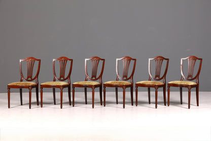 6x Traumhafte Stühle im Gustavianischen Stil Englisch Küchenstühle Antik Stuhl Set Esszimmer
