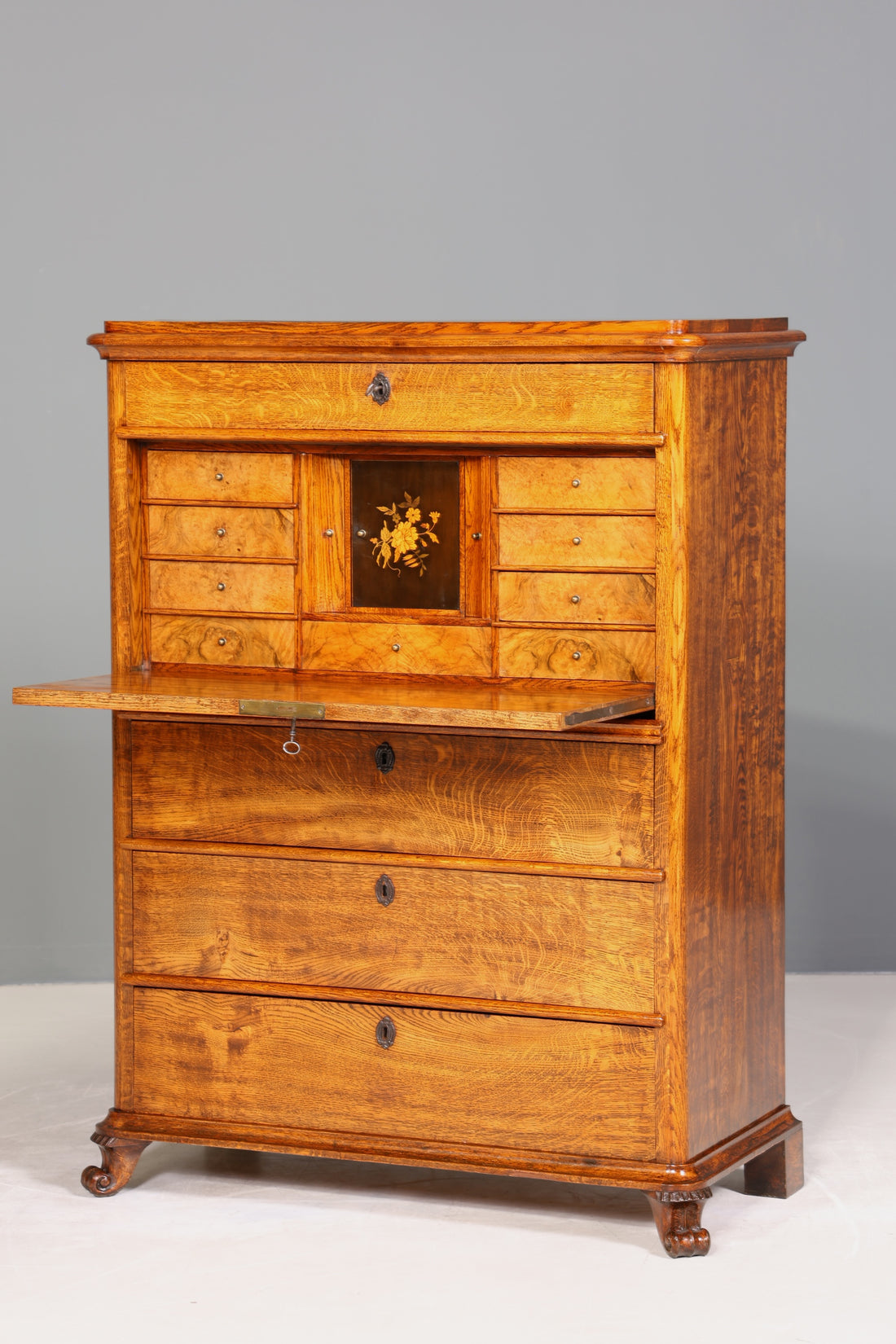 Wunderschöner Biedermeier Sekretär Vertiko Louis Philippe Highboard Kommode Schubladenkommode