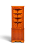 Hauptstadt Möblerei englische Eckvitrine aus Eibenholz mit Sprossentür und verstellbaren Regalböden im Vintage-Stil