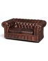 Edles Original Chesterfield Sofa 2-Sitzer Couch Echt Leder Englisch Antik Polstersofa
