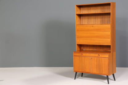 Schlichter Mid Century Schrank Vintage Highboard Sekretär echt Holz Regal 60er Jahre