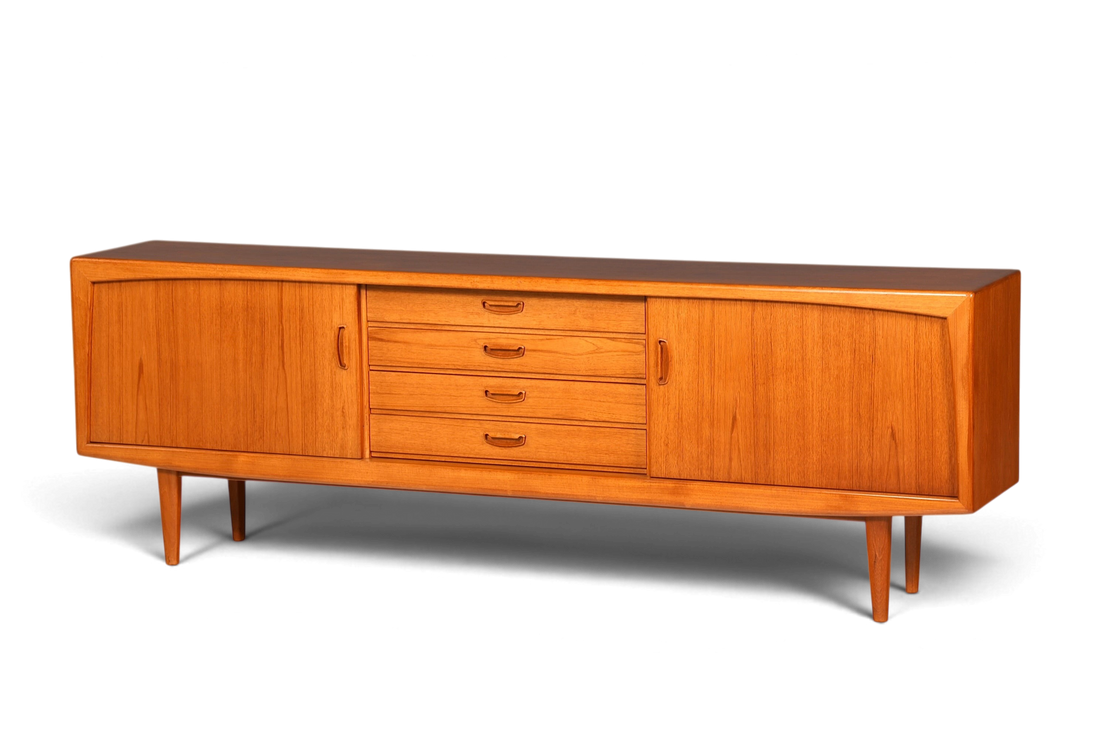 F960 Finish cm Schlichtes Mid Century Sideboard Vintage TV Kommode 60s Schrank Longboard Retro Lowboard