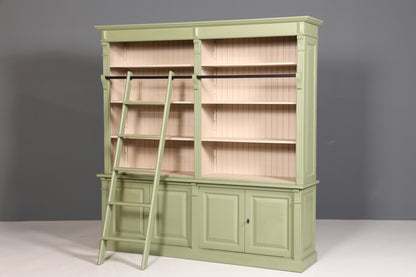 Traumhaftes XXL Landhaus Stil Bibliothek Bücherregal Schrank Antik Kolonial Stil Regal massiv Holz Buchablage