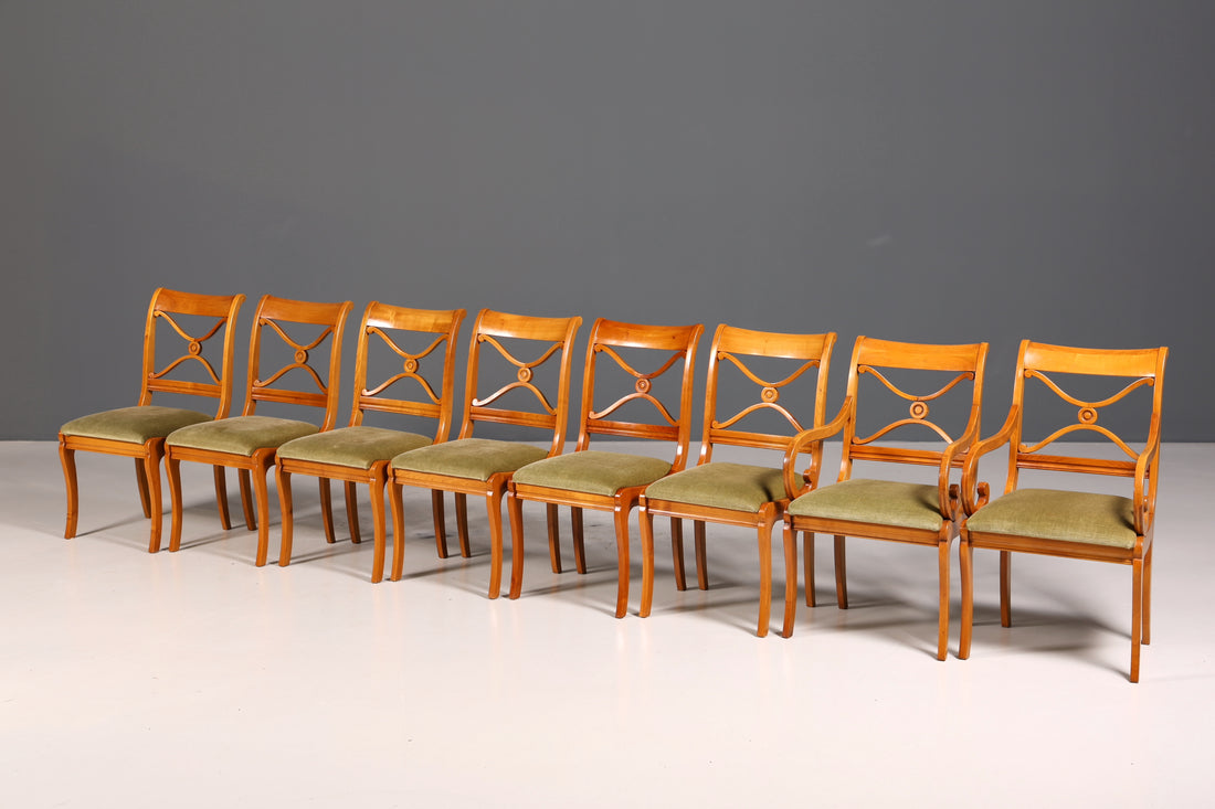 8x Wunderschöne Englische Stühle Englisch Dining Chairs Kirschholz Küchenstühle Stuhlset