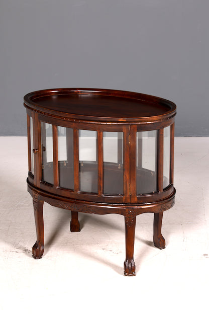 Wunderschöner filigraner Chippendale Barschrank echt Holz Teeschrank im Jugendstil Vitrine