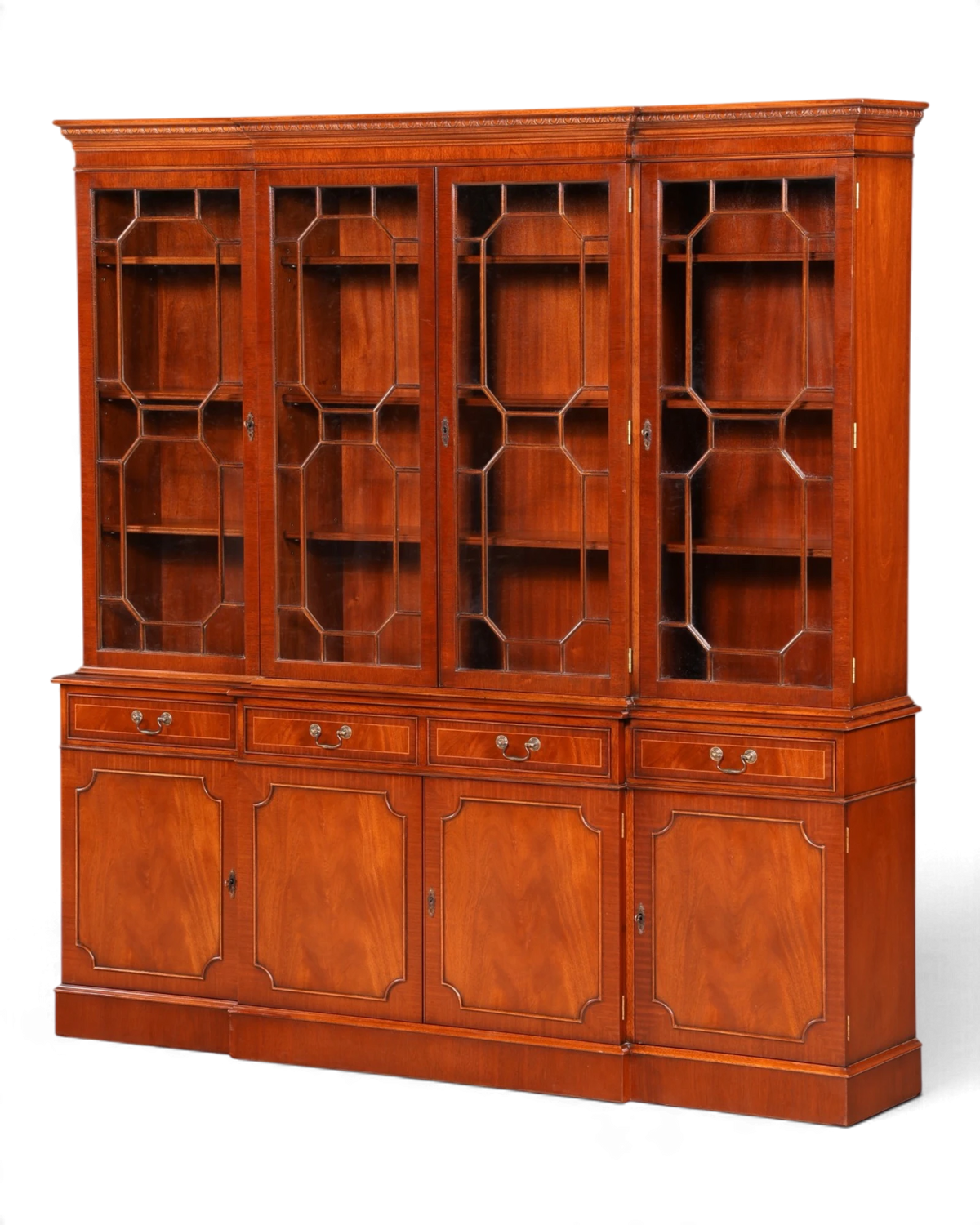 Beautiful English Display Cabinet, Bookcase, Library, Solid Wood, Glass-Fronted Cabinet, Sideboard, Cupboard, Shelving Unit