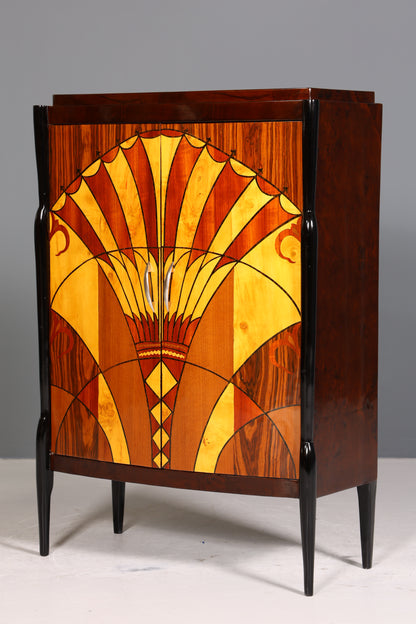 Edles Art Deco Stil Highboard Schrank Kommode Vertiko Sun Cabinet