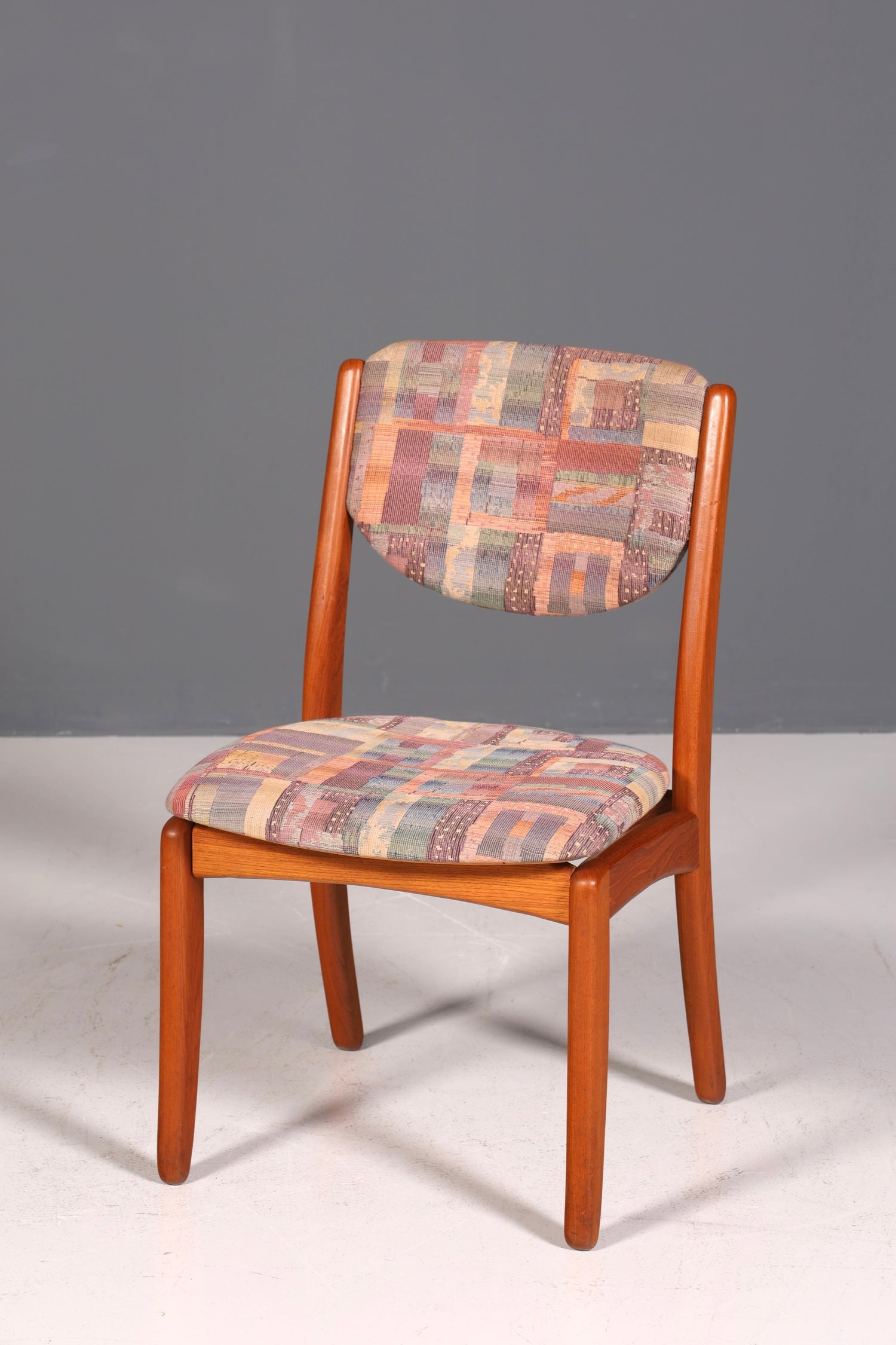 Schlichter Mid Century Stuhl Retro Esszimmer Stuhl Danish Design Küchenstuhl Teak Holz Sekretär Stuhl 2 von 2